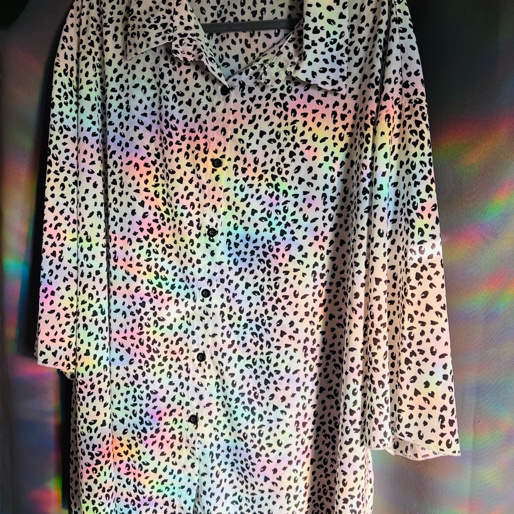 Leopard Print Button-Up Shirt